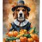 Edge Collections - 28" x 40" - Multicolor - Beagle Thanksgiving Heavy Duty Polyester House Flag - 1 Piece